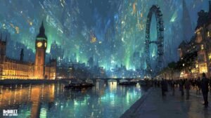 vista nocturna parque arte