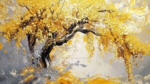 árbol amarillo arte