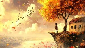 árbol acantilado otoño